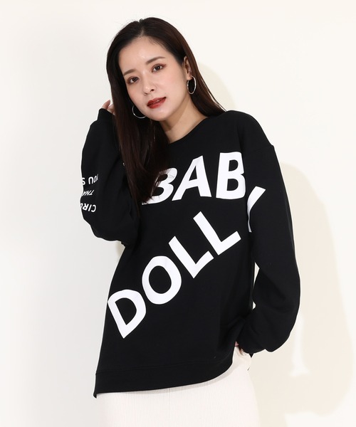 BABYDOLL（ベビードール）の「親子お揃い ランダムロゴ トレーナー 9938A（スウェット・レディース・グリーン系その他7/ブラック・XL/L/M/S）」の2枚目の写真