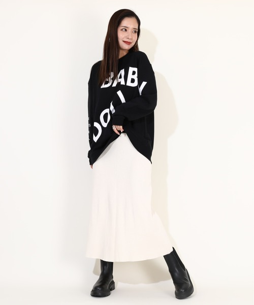 BABYDOLL（ベビードール）の「親子お揃い ランダムロゴ トレーナー 9938A（スウェット・レディース・グリーン系その他7/ブラック・XL/L/M/S）」の6枚目の写真