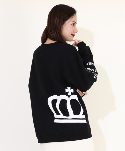 BABYDOLL（ベビードール）の「親子お揃い ランダムロゴ トレーナー 9938A（スウェット・レディース・グリーン系その他7/ブラック・XL/L/M/S）」の4枚目の写真