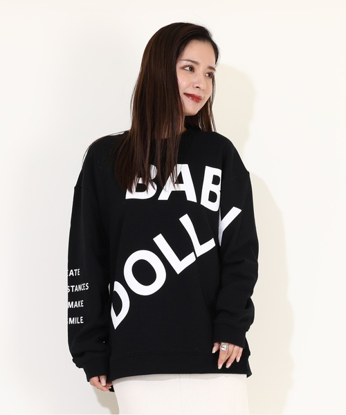 BABYDOLL（ベビードール）の「親子お揃い ランダムロゴ トレーナー 9938A（スウェット・レディース・グリーン系その他7/ブラック・XL/L/M/S）」の3枚目の写真