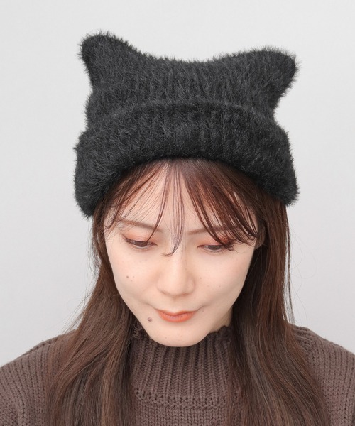 SALE！HUNTER♪キュート★ニットキャップ ニット帽 ニットキャップ ボーダー猫耳 レディース : ZOZOTOWN
