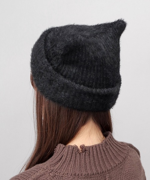 A.M.S.（エーエムエス）の「シャギーニット キャットイヤー ワッチ（ニットキャップ/ビーニー・レディース・ブラック/ホワイト/ブラウン・FREE）」の16枚目の写真