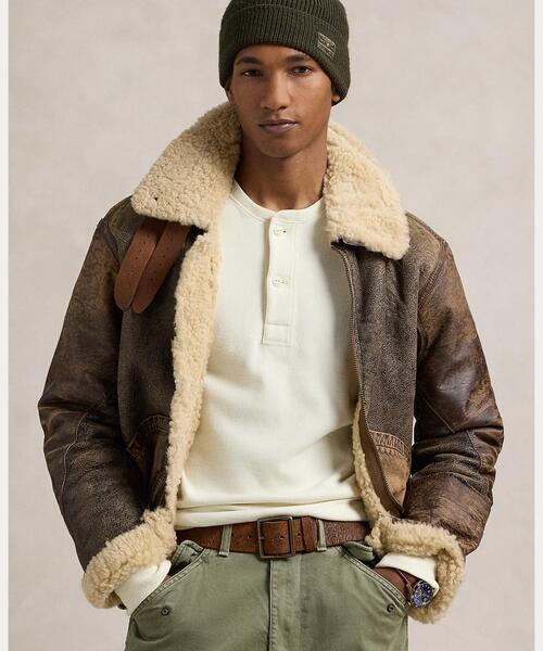 POLO RALPH LAUREN（ポロ ラルフ ローレン）の「モールスキン ヘンリー シャツ（ポロシャツ・メンズ・ホワイト・L/M/S/XS/XL）」の6枚目の写真