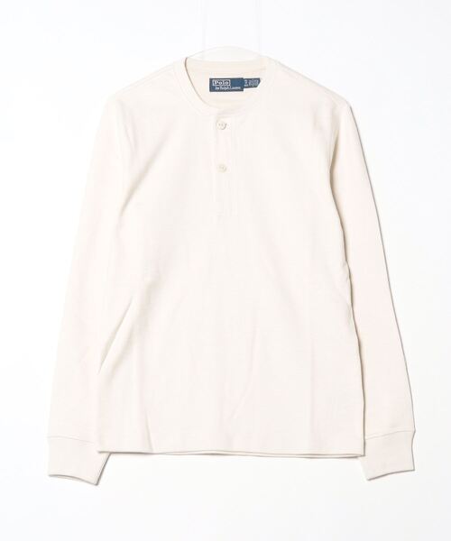 POLO RALPH LAUREN（ポロ ラルフ ローレン）の「モールスキン ヘンリー シャツ（ポロシャツ・メンズ・ホワイト・L/M/S/XS/XL）」の7枚目の写真