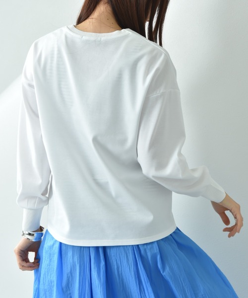 INTERPLANET(インタープラネット)の「ポンチローマ深Vロゴプリントプルオーバー(Tシャツ/カットソー・レディース・オフホワイト/アイボリー/グレー・FREE)」の13枚目の写真