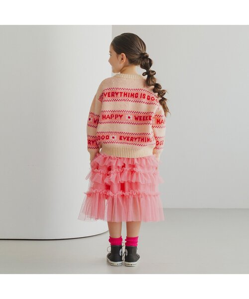 p.premier（ピードットプルミエ）の「カラフルジャガードロゴニットセーター（ニット/セーター・キッズ・アイボリー/ブルー/オレンジ・80/90/100/110/120/130/140）」の9枚目の写真