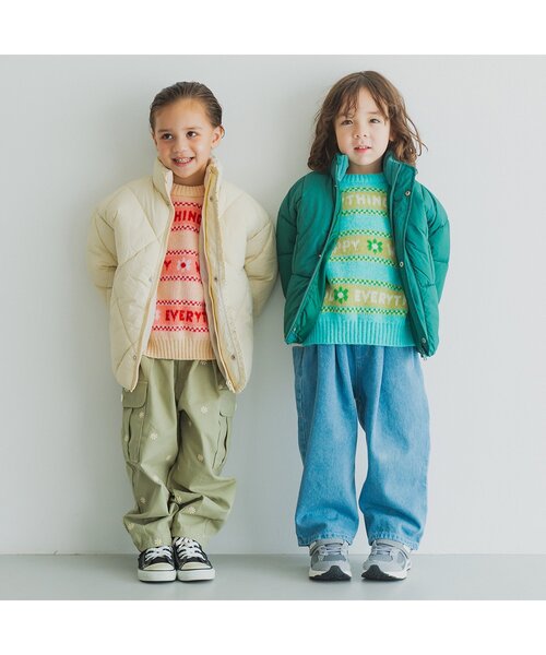 p.premier（ピードットプルミエ）の「カラフルジャガードロゴニットセーター（ニット/セーター・キッズ・アイボリー/ブルー/オレンジ・80/90/100/110/120/130/140）」の13枚目の写真