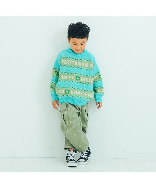 p.premier（ピードットプルミエ）の「カラフルジャガードロゴニットセーター（ニット/セーター・キッズ・アイボリー/ブルー/オレンジ・80/90/100/110/120/130/140）」の18枚目の写真