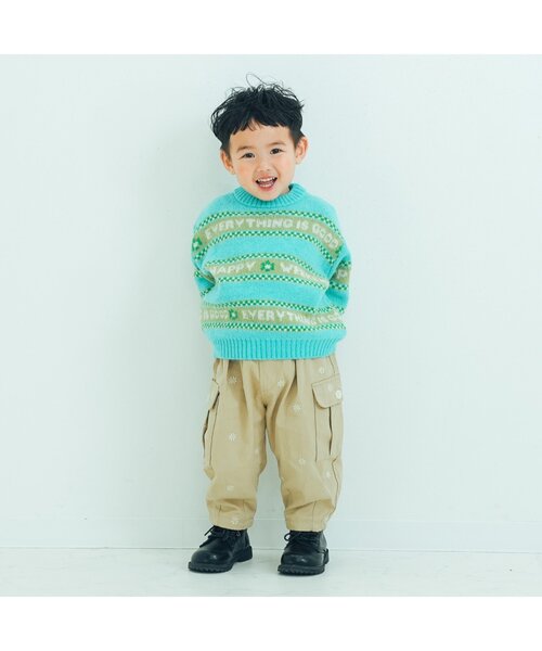 p.premier（ピードットプルミエ）の「カラフルジャガードロゴニットセーター（ニット/セーター・キッズ・アイボリー/ブルー/オレンジ・80/90/100/110/120/130/140）」の19枚目の写真