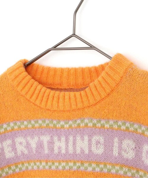 セール】カラフルジャガードロゴニットセーター（ニット/セーター）｜p