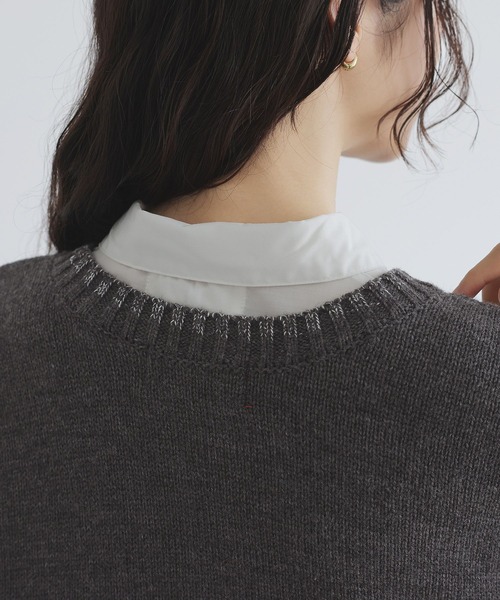 somari imagination（ソマリ イマジネーション）の「『ビジューケーブルカーディガン』（カーディガン/ボレロ・レディース・チャコールグレー/ライトブルー・FREE）」の12枚目の写真