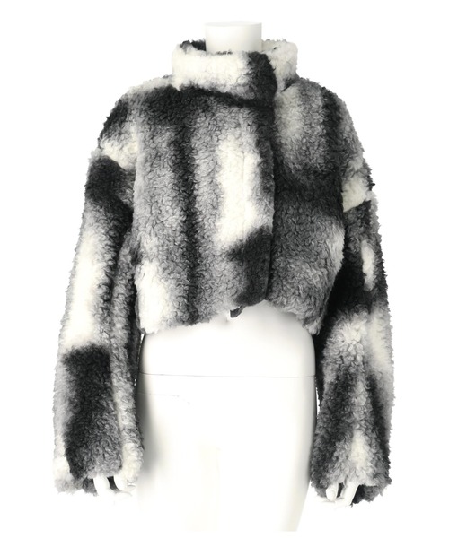 Settimissimo（セッティミッシモ）の「ニュアンス柄ショートボアコート（ブルゾン・レディース・ブラウン/ダークグレー・FREE）」の20枚目の写真