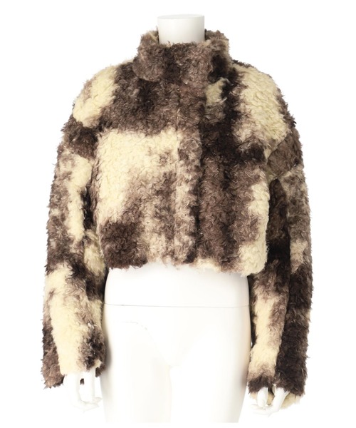 Settimissimo（セッティミッシモ）の「ニュアンス柄ショートボアコート（ブルゾン・レディース・ブラウン/ダークグレー・FREE）」の21枚目の写真