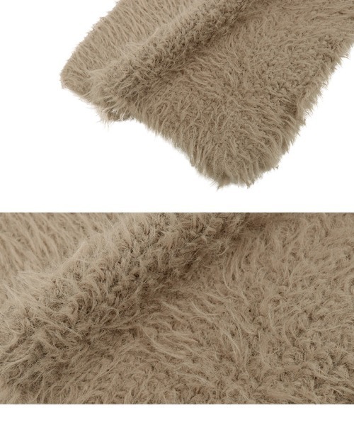 KOBE LETTUCE（コウベレタス）の「ニットシャギーマフラー（マフラー・レディース・アイボリー/ブラック/モカ/ピンク/チャコール・FREE）」の12枚目の写真