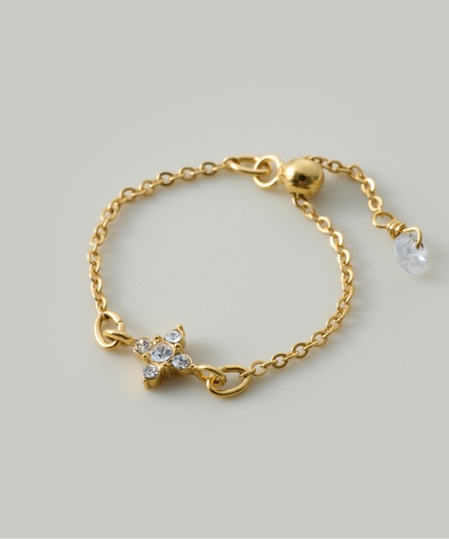 Jolie Toujours（ジョリトゥジュール）の「〈K18GP〉クローバーチェーンリング（リング・レディース・ゴールド・FREE）」の2枚目の写真