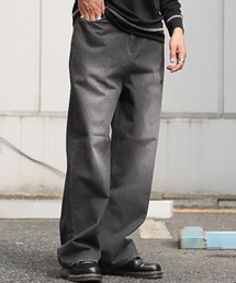 オーバーダイワイドストレートデニムパンツ