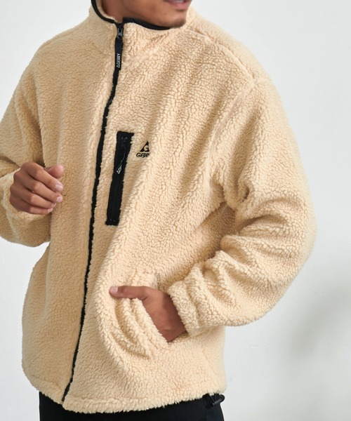 GERRY(ジェリー)の「『GERRY/ジェリー』シープボアナイロン切替JKT(ブルゾン・メンズ・ライトベージュ/ブラック・L/M)」の1枚目の写真