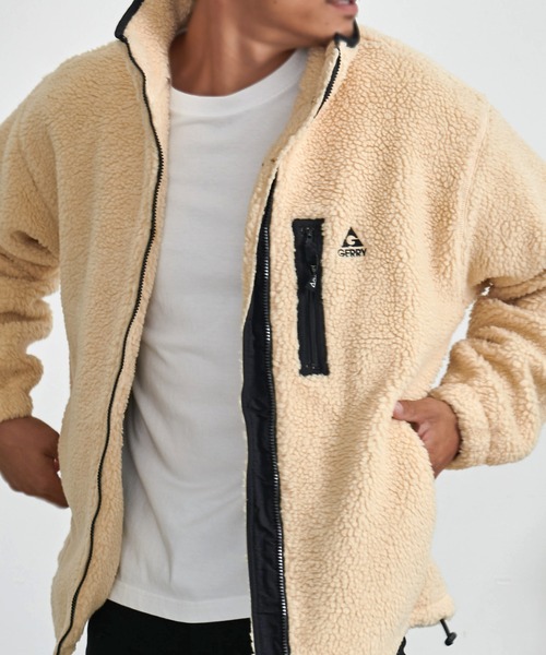 GERRY(ジェリー)の「『GERRY/ジェリー』シープボアナイロン切替JKT(ブルゾン・メンズ・ライトベージュ/ブラック・L/M)」の7枚目の写真