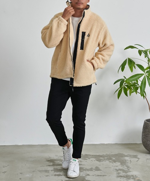 GERRY(ジェリー)の「『GERRY/ジェリー』シープボアナイロン切替JKT(ブルゾン・メンズ・ライトベージュ/ブラック・L/M)」の10枚目の写真
