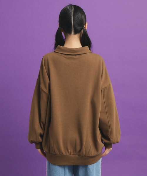 PINK-latte（ピンクラテ）の「◆シャギー衿ジッププルオーバー（Tシャツ/カットソー・キッズ・キャメル/ライトグレー/ブラック・16/15 /14/13）」の20枚目の写真