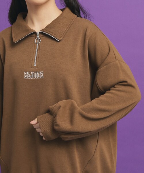 PINK-latte（ピンクラテ）の「◆シャギー衿ジッププルオーバー（Tシャツ/カットソー・キッズ・キャメル/ライトグレー/ブラック・16/15 /14/13）」の17枚目の写真