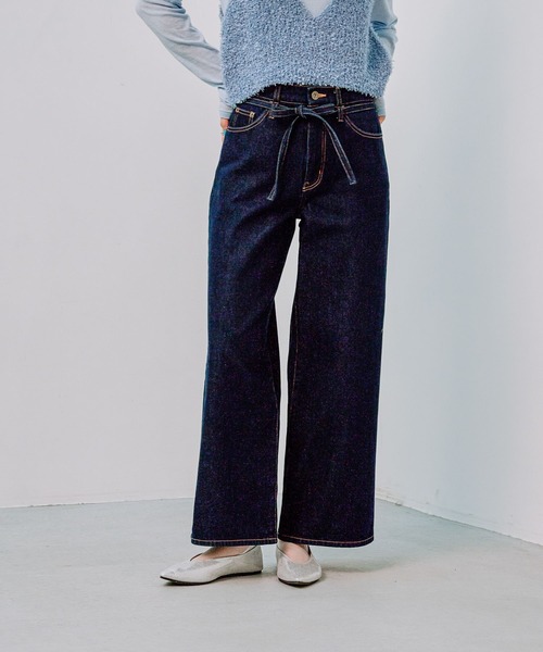 LEPSIM(レプシィム)の「ベルト付きストレートデニム 242493(デニムパンツ・レディース・ブルー/ネイビー/グレー系その他・LARGE/MEDIUM)」の19枚目の写真