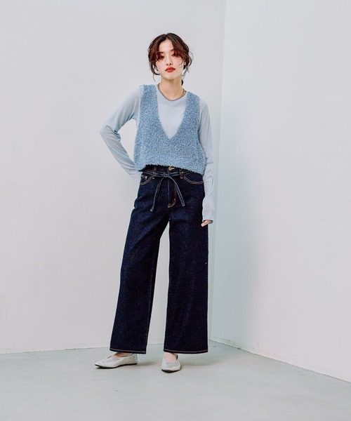 LEPSIM(レプシィム)の「ベルト付きストレートデニム 242493(デニムパンツ・レディース・ブルー/ネイビー/グレー系その他・LARGE/MEDIUM)」の20枚目の写真