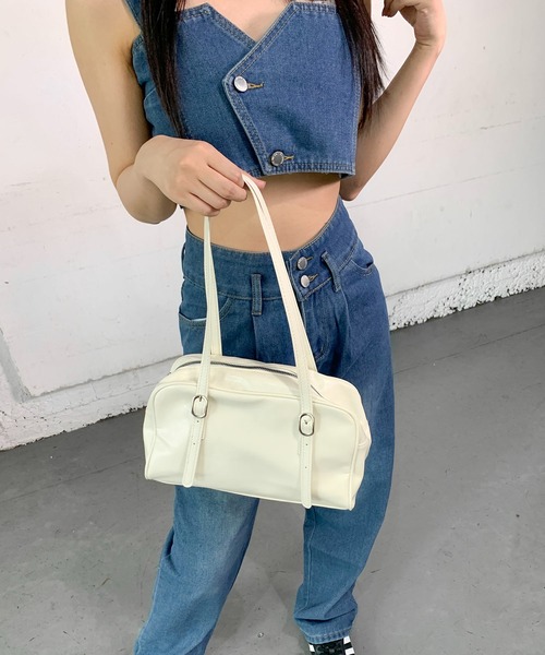 Teem Store(チームストア)の「ベルトワイドボストンバッグ(ボストンバッグ・レディース・シルバー/グリーン/ブラック/ホワイト/ピンク・F)」の6枚目の写真