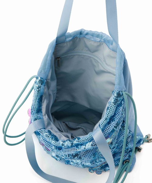 Casselini（キャセリーニ）の「Casselini(キャセリーニ)フラワーパーツナップサック（バックパック/リュック・レディース・サックスブルー/ブラック/ホワイト・FREE）」の10枚目の写真