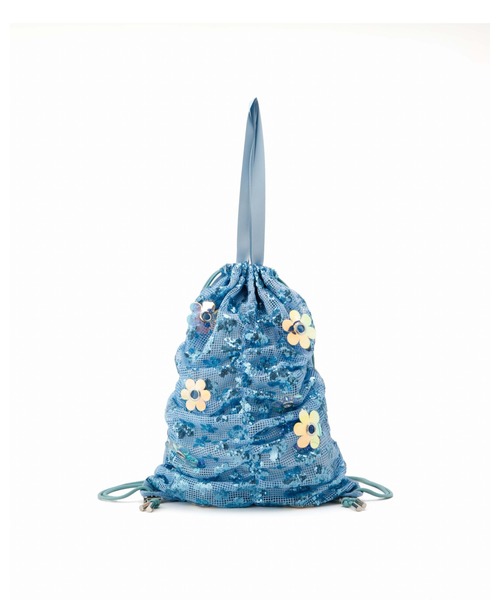 Casselini（キャセリーニ）の「Casselini(キャセリーニ)フラワーパーツナップサック（バックパック/リュック・レディース・サックスブルー/ブラック/ホワイト・FREE）」の21枚目の写真