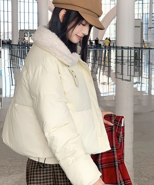 セール】襟ボア中綿ジャケット ブルゾン（ダウンジャケット/コート
