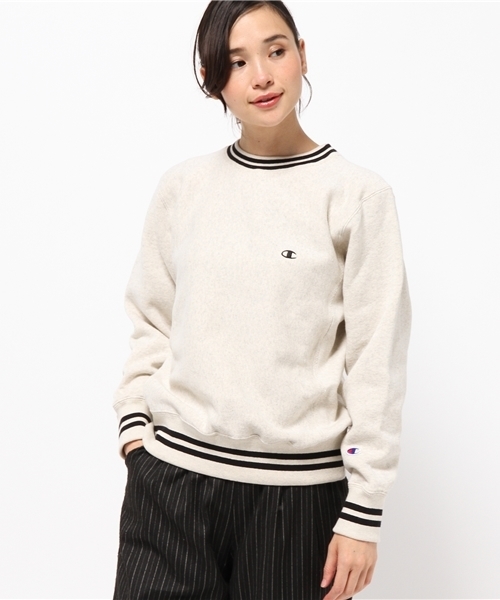 Champion（チャンピオン）の「【Champion/チャンピオン】テリーフリースラインプルオーバー（スウェット・レディース・アイボリー/グレー/ネイビー・SMALL）」の2枚目の写真