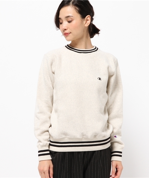 Champion（チャンピオン）の「【Champion/チャンピオン】テリーフリースラインプルオーバー（スウェット・レディース・アイボリー/グレー/ネイビー・SMALL）」の4枚目の写真