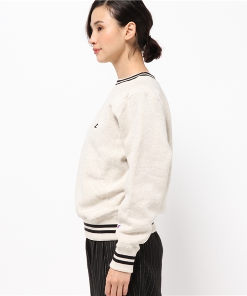 Champion（チャンピオン）の「【Champion/チャンピオン】テリーフリースラインプルオーバー（スウェット・レディース・アイボリー/グレー/ネイビー・SMALL）」の5枚目の写真