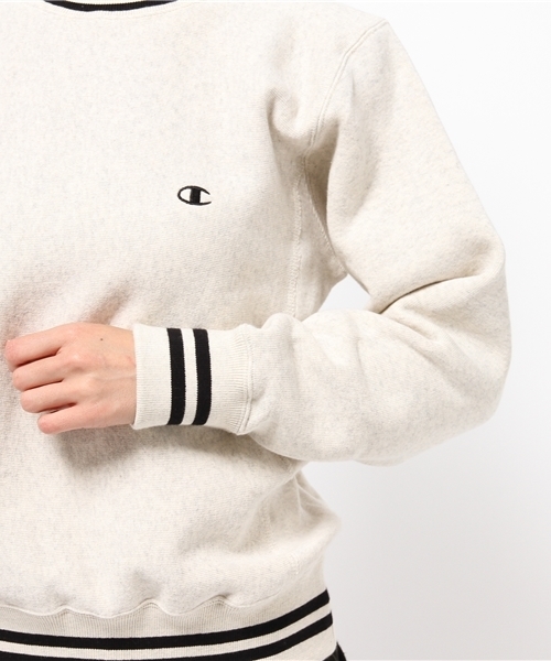 Champion（チャンピオン）の「【Champion/チャンピオン】テリーフリースラインプルオーバー（スウェット・レディース・アイボリー/グレー/ネイビー・SMALL）」の8枚目の写真