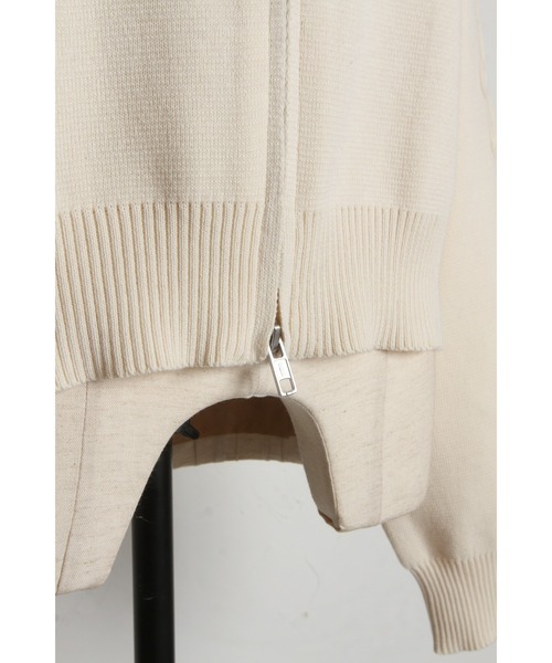 &. NOSTALGIA（アンドドットノスタルジア）の「【ZOZO限定】コード刺繍Wジップニットカーデ（カーディガン/ボレロ・レディース・ブラック/アイボリー/チャコールグレー/ベージュ/ピンク・M）」の15枚目の写真