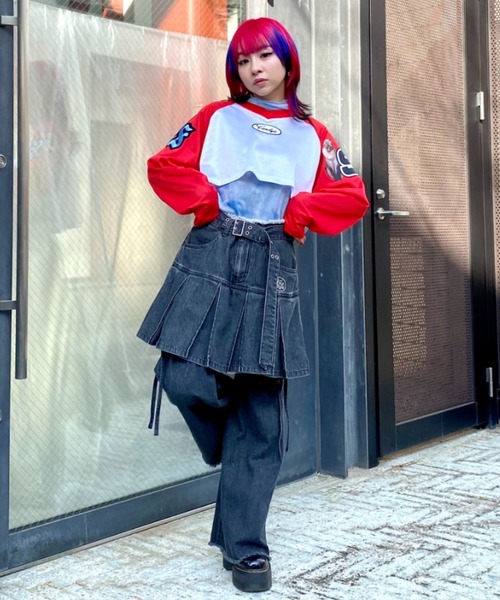 Candy Stripper（キャンディストリッパー）の「CS MESH SHORT トップス（Tシャツ/カットソー・レディース・グリーン/グレー/オフホワイト・FREE）」の18枚目の写真