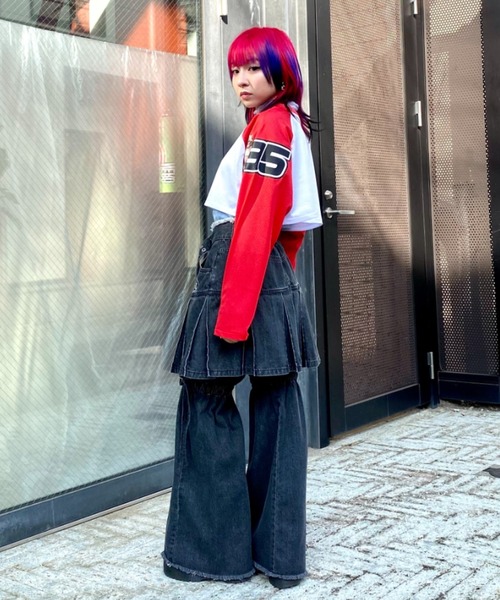 Candy Stripper（キャンディストリッパー）の「CS MESH SHORT トップス（Tシャツ/カットソー・レディース・グリーン/グレー/オフホワイト・FREE）」の19枚目の写真