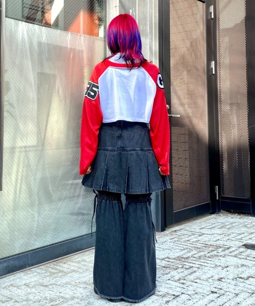 Candy Stripper（キャンディストリッパー）の「CS MESH SHORT トップス（Tシャツ/カットソー・レディース・グリーン/グレー/オフホワイト・FREE）」の20枚目の写真