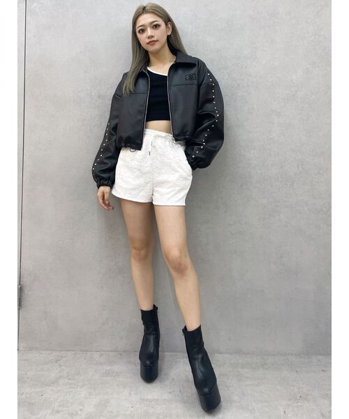 GYDA（ジェイダ）の「ラインレースショートパンツ（その他パンツ・レディース・ブラック/オフホワイト・FREE）」の18枚目の写真