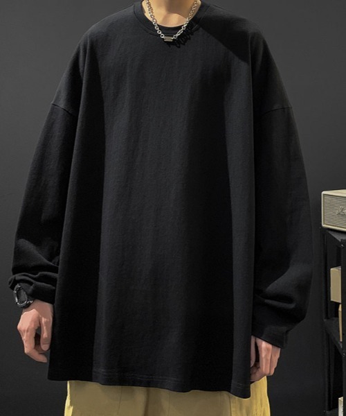 link lot(リンクロット)の「ルーズシルエットカラーロンT(Tシャツ/カットソー・メンズ・ネイビー/ブラック/レッド/ホワイト/チャコール・M/L/XL)」の15枚目の写真