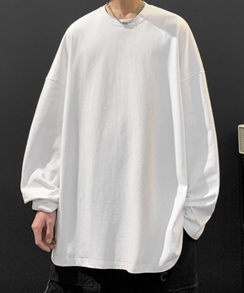 link lot(リンクロット)の「ルーズシルエットカラーロンT(Tシャツ/カットソー・メンズ・ネイビー/ブラック/レッド/ホワイト/チャコール・M/L/XL)」の13枚目の写真