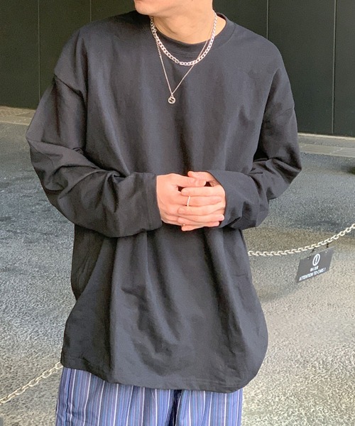 link lot(リンクロット)の「ルーズシルエットカラーロンT(Tシャツ/カットソー・メンズ・ネイビー/ブラック/レッド/ホワイト/チャコール・M/L/XL)」の18枚目の写真