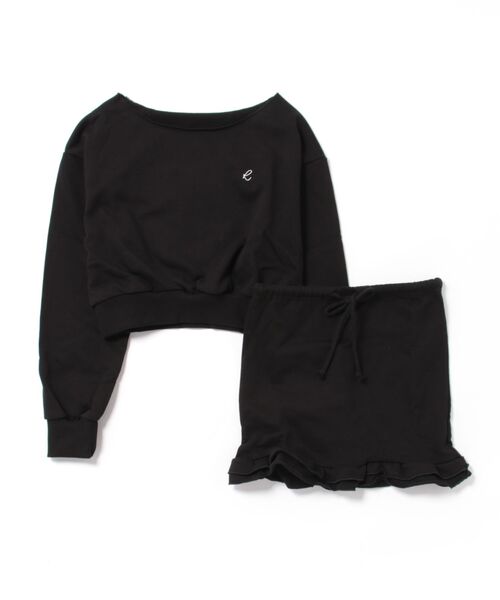 hugi(ハギ)の「FRILL SKIRT SET UP/フリルスカートセットアップ(セットアップ・レディース・ブラック/グレー・FREE)」の12枚目の写真