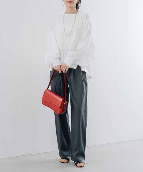 refinedworks（リファインドワークス）の「【refinedworks】甘すぎない フリル デザイン が 魅力的な カットソー ！（Tシャツ/カットソー・レディース・ブラック/オフホワイト・FREE）」の18枚目の写真