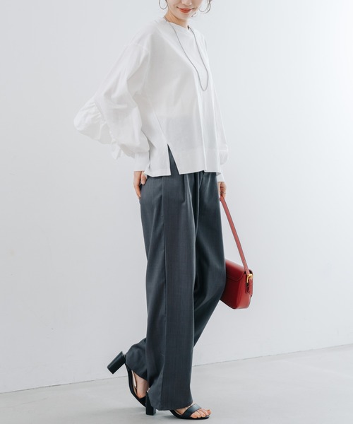 refinedworks（リファインドワークス）の「【refinedworks】甘すぎない フリル デザイン が 魅力的な カットソー ！（Tシャツ/カットソー・レディース・ブラック/オフホワイト・FREE）」の20枚目の写真