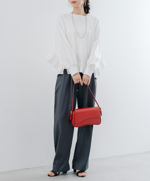 refinedworks（リファインドワークス）の「【refinedworks】甘すぎない フリル デザイン が 魅力的な カットソー ！（Tシャツ/カットソー・レディース・ブラック/オフホワイト・FREE）」の22枚目の写真