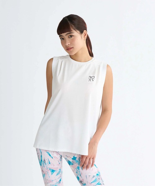 ROXY(ロキシー)の「TAP THE TALENT /ロキシーロゴ袖口デザインタンクトップ(タンクトップ・レディース・ホワイト/ブラック/オレンジ・SMALL/MEDIUM/LARGE)」の2枚目の写真