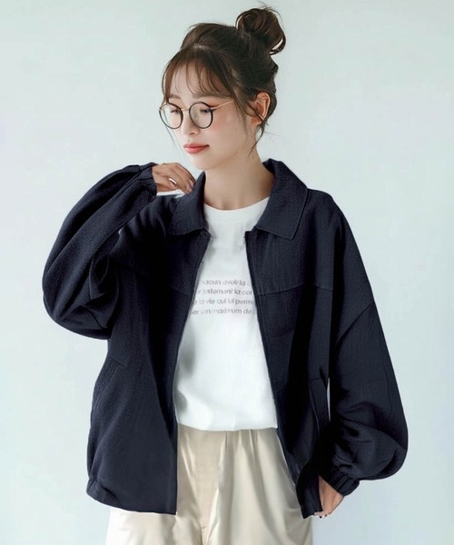 Dolman sleeve full zip blouson / ドルマンスリーブ フルジップ