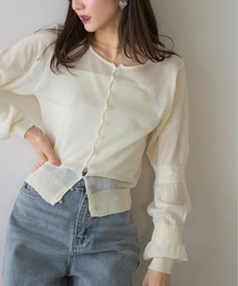 【ZOZO限定】シアーぽこぽこ袖カーデ